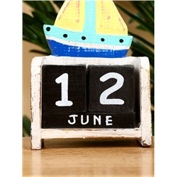 Календарь настольный «Парусник», 11×5×16 см, дерево, жёлтый