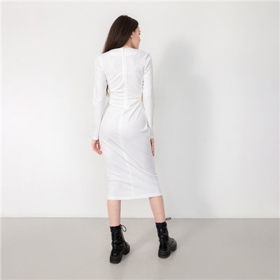 Платье с разрезом миди женское MIST, размер 42, белое
