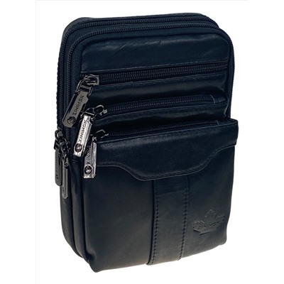 Сумка мужская из натуральной кожи, цвет черный