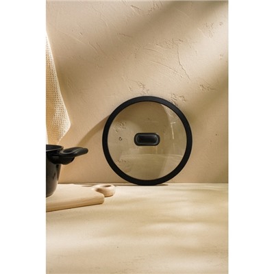Крышка SL Home, d=24 см, с силиконовым ободком, стекло