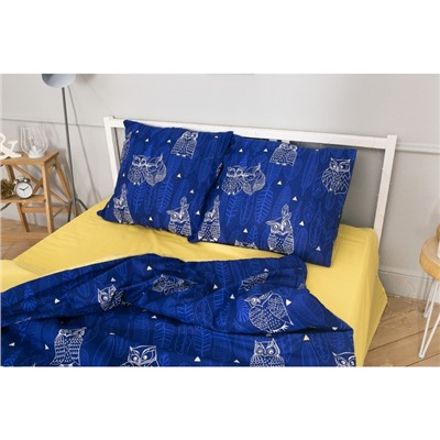 Постельное бельё евро «Этель. Ушастые совы (вид 3)», бязь