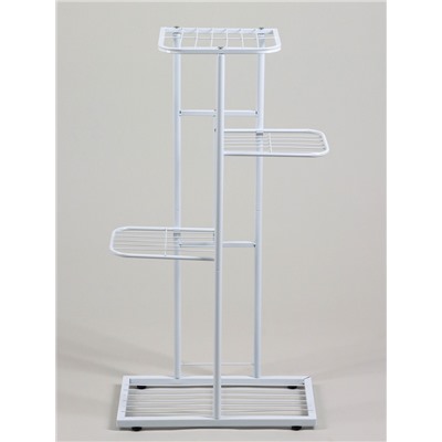 Подставка для цветов Greengo, 4 полки, 43×22×82 см, напольная, металл, белая