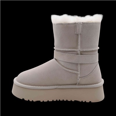 Угги из натуральной кожи 803-3 бежевые