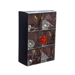 Ёлочные шары новогодние «Лирой», набор 6 шт., d=8 см, красно-белый