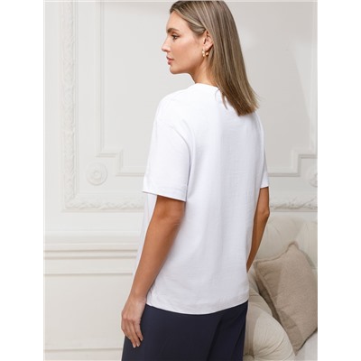 Футболка с принтом свободная из премиального 100% хлопка