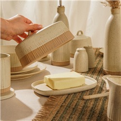 Маслёнка SL Home «Виенто», 18.5×13×10.5 см, керамика, бежевая
