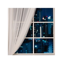 Гирлянда «Занавес» 1.6×1.6 м роса, IP20, серебристая нить, 160 LED, свечение мульти, 8 режимов, 220 В