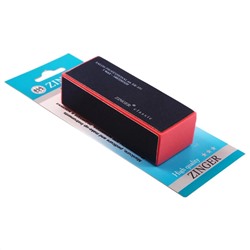 Zinger Бафик для шлифовки ногтей 3-х сторонний / Classic EK-101, 180/220/320 грит, черно-розовый 1697