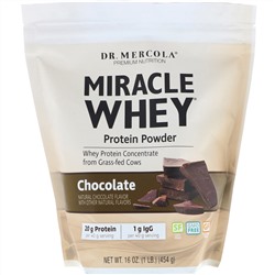 Dr. Mercola, чудесный сывороточный протеин в порошке со вкусом шоколада, 454 г