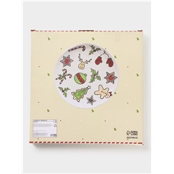 Тарелка новогодняя Доляна Sweet Treats, d=22.5 см, керамика, цвет белый