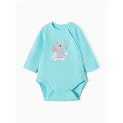 Боди детское с длинным рукавом, рост 74 см, мятное