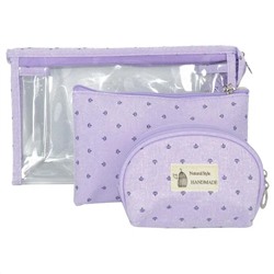 Kristaller Набор косметичек Handmade 3 in 1, пастельно-сиреневый 25001
