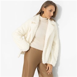 Полупальто с карманами, Слишком заметна (белый шоколад, oversize, 50-56)