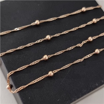 Цепочка на шею ювелирная бижутерия коллекция "Дубай", покрытие позолота, арт.314.936