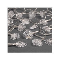 Гирлянда «Нить» 5 м с насадками «Сердце малое», IP20, прозрачная нить, 20 LED, свечение мульти (RG/RB), мигание, 220 В