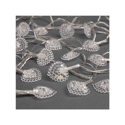 Гирлянда «Нить» 5 м с насадками «Сердце малое», IP20, прозрачная нить, 20 LED, свечение мульти (RG/RB), мигание, 220 В