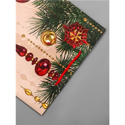 Пакет подарочный новогодний ламинированный, «Атмосфера Нового Года», 26×12×32 см