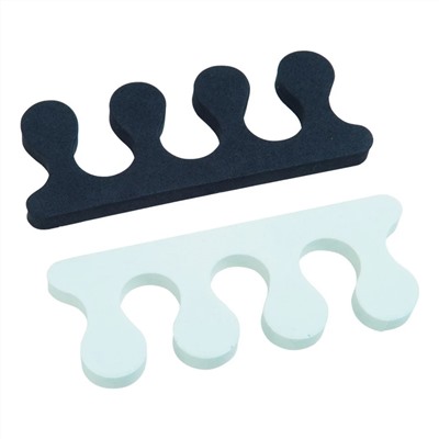 Dewal Beauty Разделители для пальцев TS-02, 1 пара, черно-белый 3477