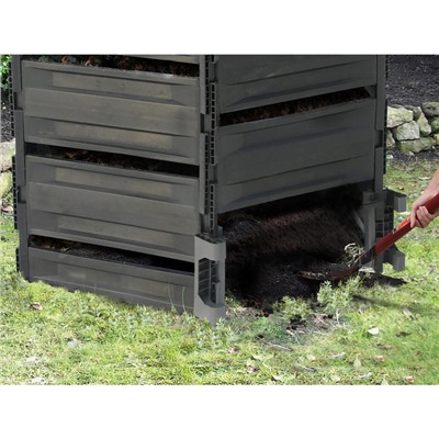 Компостер пластиковый, 800 л, 125 × 105 × 84 см, чёрный