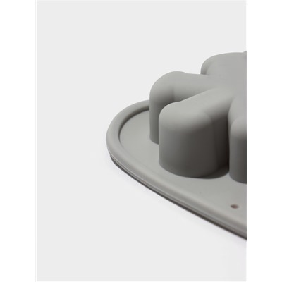 Форма для выпечки новогодняя Доляна «Новогодняя варежка», силикон, 6 ячеек, 24×20.5×2.5 см, серая