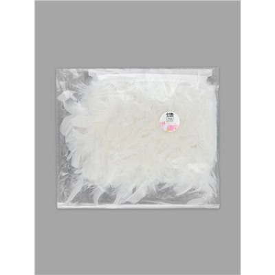 Перья индюка декоративные, на ленте, 13-17 см, 5±0.5 м, белые