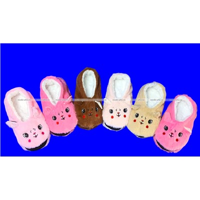 6 ПАР - Носки-тапочки с мехом Мордочки ЖЕНСКИЕ № 2