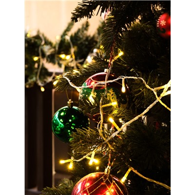 Гирлянда «Нить» 20 м, IP20, прозрачная нить, 200 LED, 8 режимов, 220 В, свечение тёплое белое