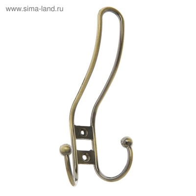 Крючок мебельный ТУНДРА TKT002, трехрожковый, бронза, 4 шт. TMP