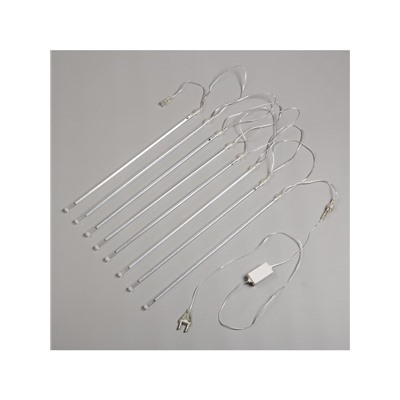 Гирлянда «Сосульки» 3×0.5 м, IP44, прозрачная нить, 288 LED, свечение белое с эффектом стекания, 12 В