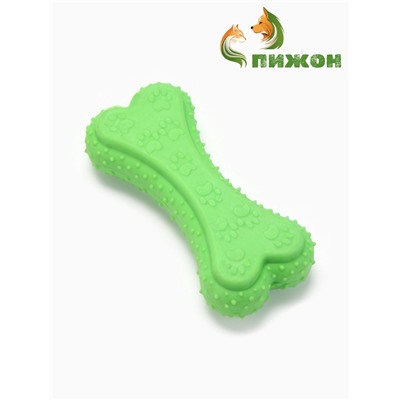 Жевательная игрушка для собак «Объемная кость с лапками», 12 с, TPR, зелёная