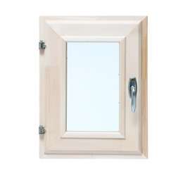 Окно деревянное для бани, 40×30 см, двойное стекло