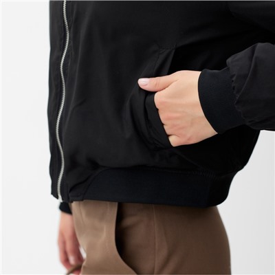 Бомбер женский демисезонный MIST, размер 48-50, чёрный