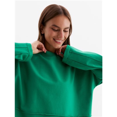 Свитшот женский MINAKU: Casual Collection, зелёный, размер 42