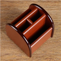 Органайзер 4 секции, на вращающейся подставке, под бук, 12×12×12 см