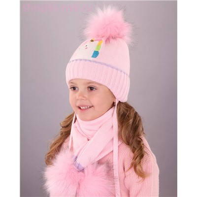 03-78-D Комплект для девочки (шапка+шарф) (46-48)