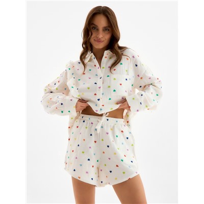 Пижама женская (рубашка, шорты) KAFTAN, размер 40-42