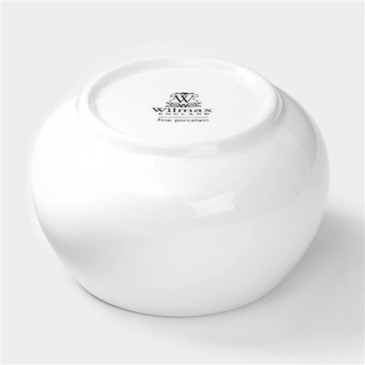 Сахарница с крышкой Wilmax, 210 мл, фарфор, белая
