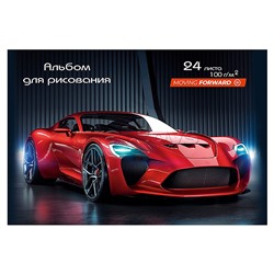 Альбом для рисования 24л. "Красное авто - 1" А4 скрепка
