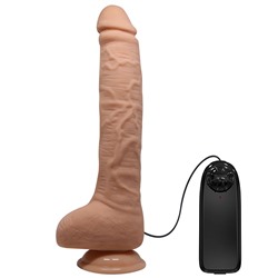 Телесный вибратор-гигант с выносным пультом Dick - 28 см.