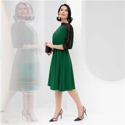 Платье, Парижский десерт (изумруд, с ремешком)