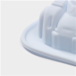 Форма для выпечки Доляна «Гонки», силикон, 29.5×27 см, 6 ячеек (11.5×6.5 см), голубая