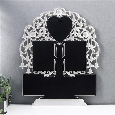 Фоторамка - коллаж на 6 фото 10×15 см, 13×13 см, 10×10 см «Семейное древо», пластик, мультирамка, белая, 56×44.5 см