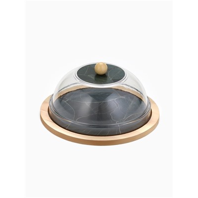 Блюдо с крышкой «Листья», 15 см, пластик