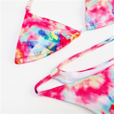 Купальник раздельный с завязками на спине женский MINAKU, розовый, размер 44