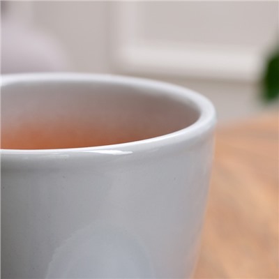 Горшок для цветов «Серый», 1 л, d=15 см, h=13 см, керамический, с поддоном