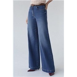 Джинсы трубы прямые с декоративной стиркой из эластичного денима VILATTE, 1230653