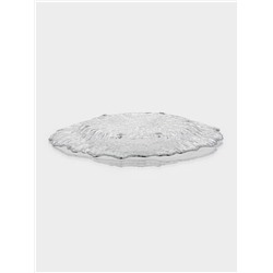 Тарелка Magistro «Сияние», d=27 см, серебристая отводка, стекло, прозрачная