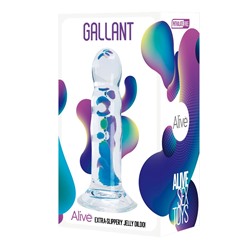 Прозрачный фаллоимитатор на присоске Gallant Jelly Dildo - 16 см.