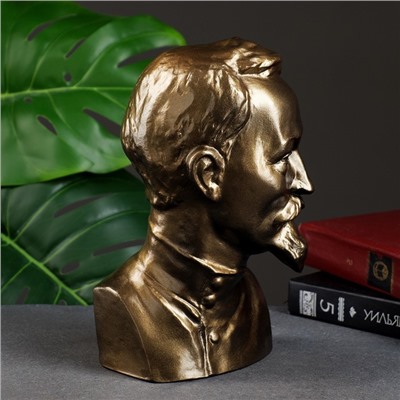 Бюст «Дзержинский», гипс, фигурка под бронзу, 12×22×8 см