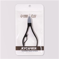 Кусачки педикюрные, с колпачком, изогнутое лезвие, 10.5 см, длина лезвия-15 мм, чёрные